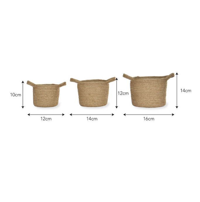 SET OF 3 WOVEN PLANT POTS - Image 2